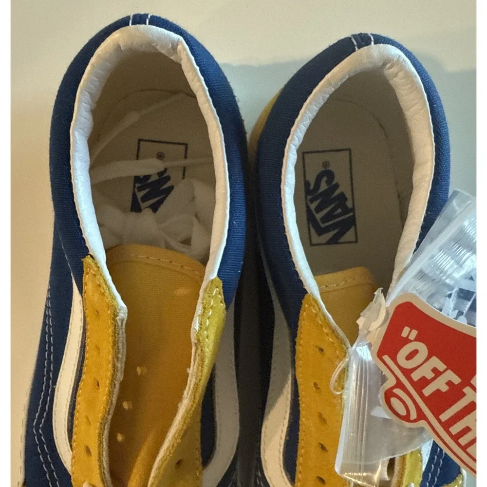 Vans off the wall Kids shoes Sneakers size 3.0 Blue Yellow White 721356‎